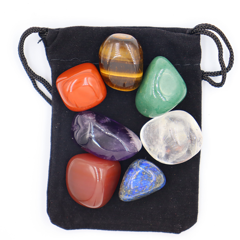 Healing Crystal Set - 7 шт./комплект, натуральный хрусталь, Йога, полированный
