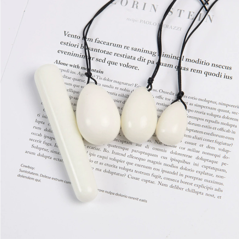 Healing Crystal Set - Набор просверленных яиц из белого нефрита,