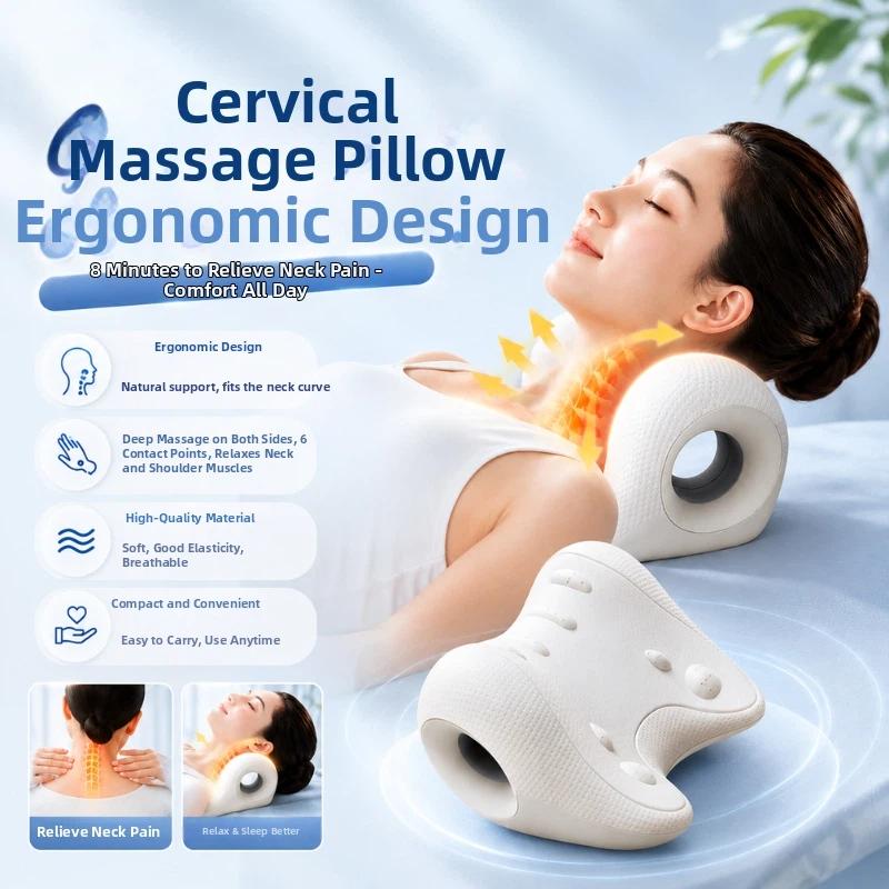 Эргономичная массажная подушка – обзор и цена Neck Traction Pillow